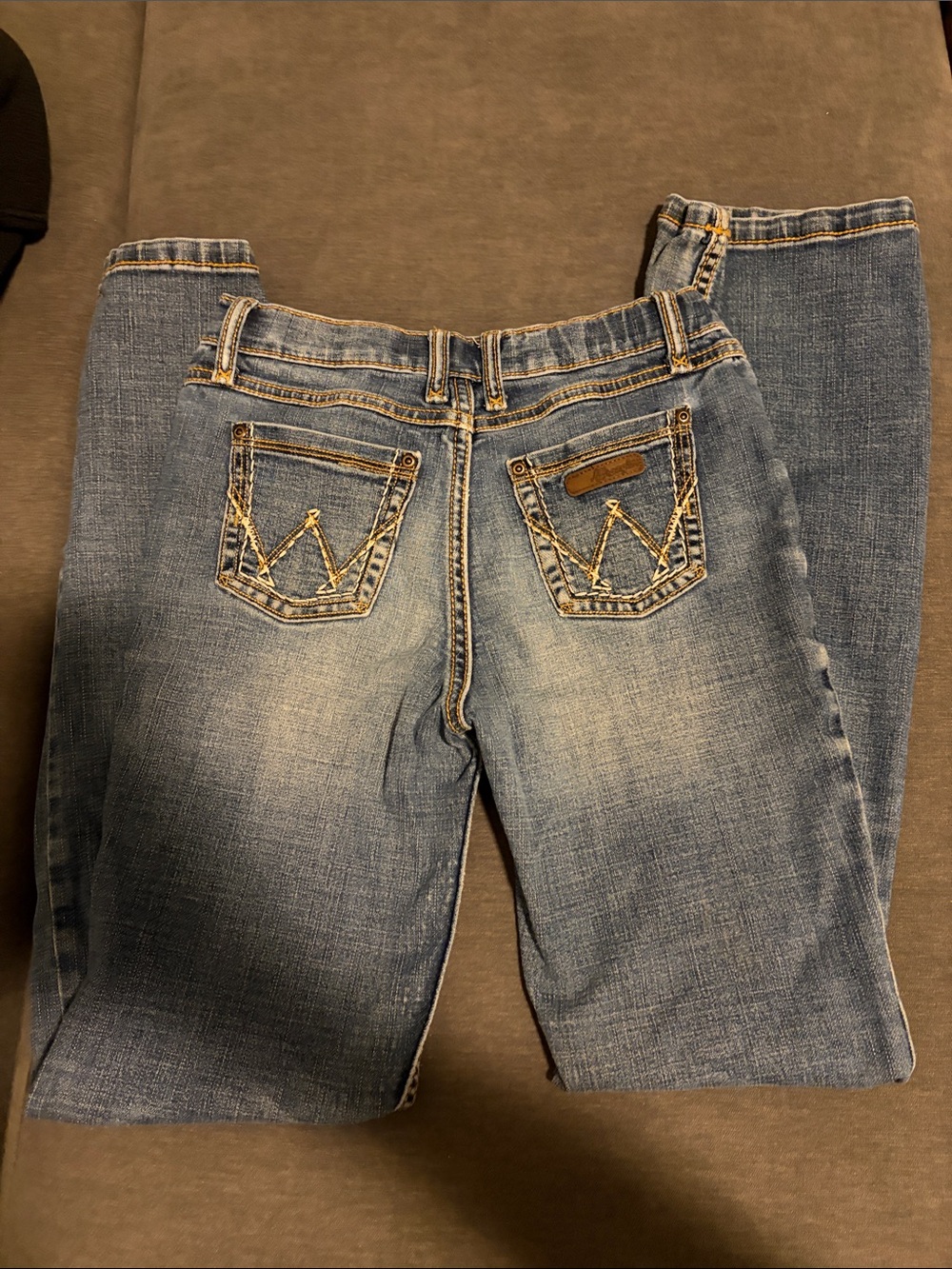 Wrangler Medium Blue Kids Denim Jeans with Contrast Back Stitching